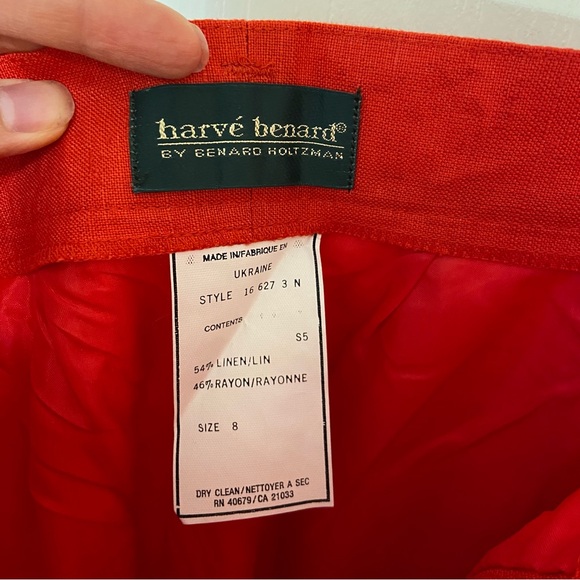 NWT Vintage Linen Blend 2 Piece Suit Blazer and Trouser Pants Size 8 Red - Picture 12 of 14